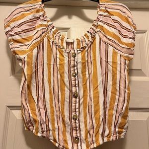 Aeropostale cropped stripe large top